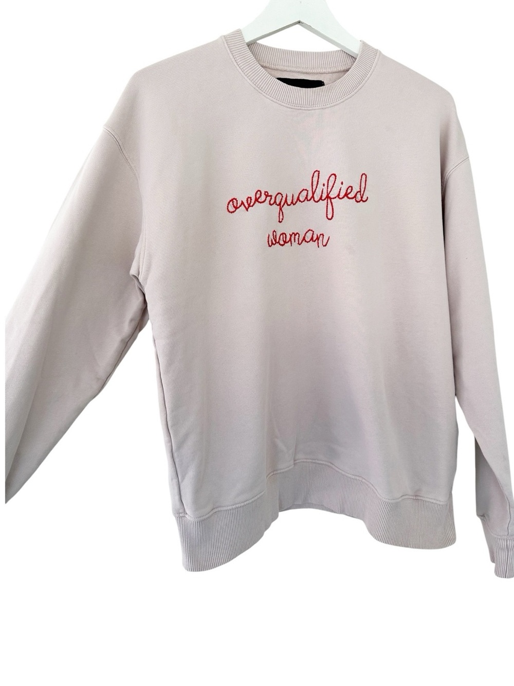Lingua Franca • “Overqualified Woman” Crewneck Sweatshirt - Picture 3 of 8